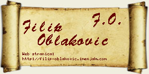 Filip Oblaković vizit kartica
